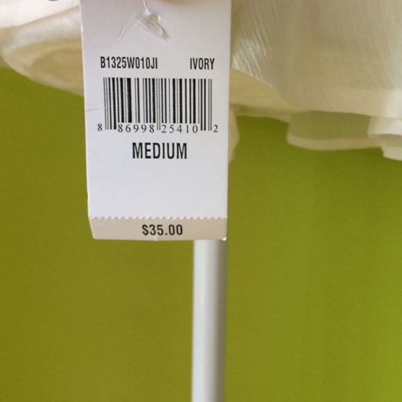 Living Doll Sheer Ivory Women Polo Top M - Picture 7 of 8